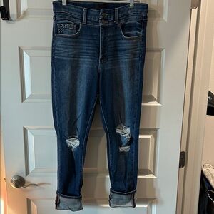 Stylish Distressed Blue Boyfriend Jeans